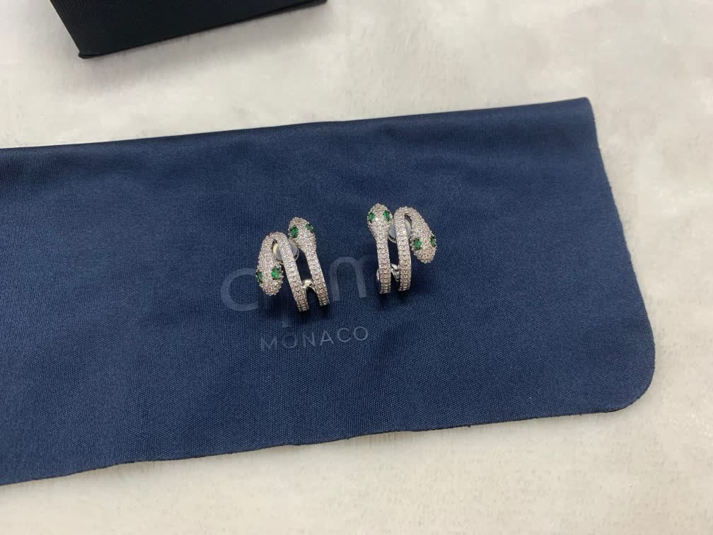 APM Monaco Emerald and Diamond Earrings